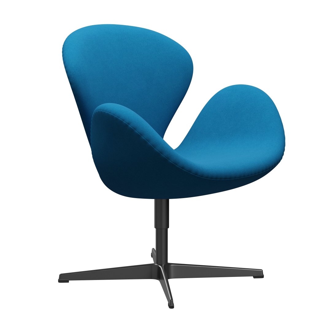 [product_category]-Fritz Hansen Swan Lounge Chair, Black Lacquered/Divina Turquoise-Fritz Hansen-3320-DIV826-BLLA-FRI-2