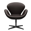  Swan Lounge Chair Black Lacquered/Grace Dark Brown