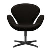  Swan Lounge Chair Black Lacquered/Hallingdal tmavě hnědá