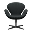  Swan Lounge Chair Black Lacquered/Steelcut Charcoal