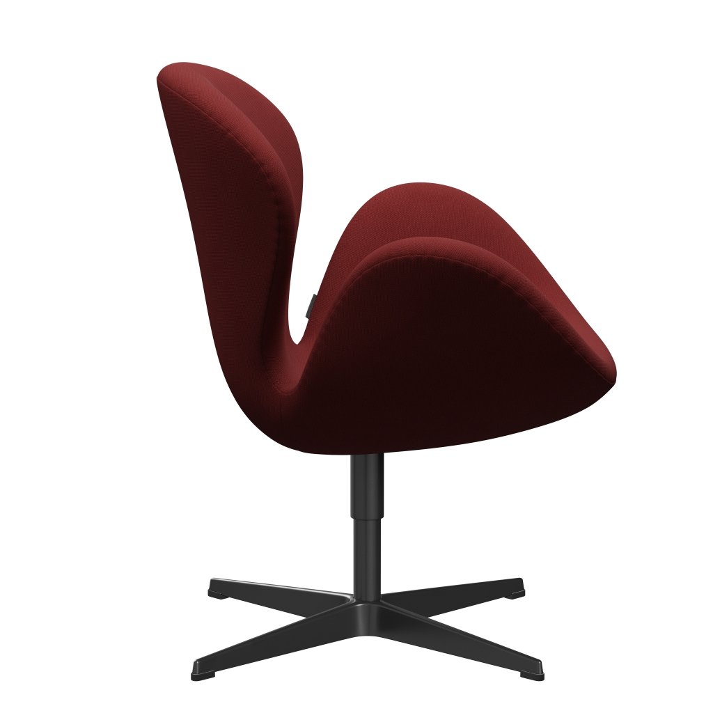 [product_category]-Fritz Hansen Swan Lounge Chair, Black Lacquered/Steelcut Dark Red/Blood-Fritz Hansen-3320-STI615-BLLA-FRI-3