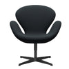  Swan Lounge Chair Black Lacquered/Steelcut Trio Black