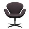  Swan Lounge Chair Black Lacquered/Steelcut trio Brown