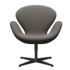  Swan Lounge Chair Black Lacquered/Steelcut trio světle hnědá