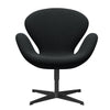  Swan Lounge Chair Black Lacquered/Sunniva Black/Dark Grey