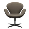  Swan Lounge Chair Black Lacquered/Sunniva Chocolate/Light Grey