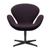  Swan Lounge Chair Black Lacquered/Tonus Aubergine