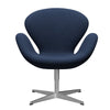  Swan Lounge Chair Satin Brushed Aluminium/Christianshavn Dark Blue