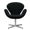  Swan Lounge Chair satén kartáčovaný hliník/Diablo Black