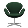  Swan Lounge Chair Satin Brushed Aluminium/Divina Dark Green (876)