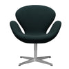  Swan Lounge Chair satén kartáčovaný hliník/Divina Dark Green (886)