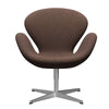  Swan Lounge Chair Satin Brushed Aluminium/Divina Md Hazelnut