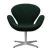  Swan Lounge Chair saténová kartáčovaná hliník/Divina Melange Dark Green (871)