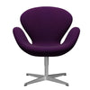  Swan Lounge Chair saténová kartáčovaná hliník/Divina Violet (696)