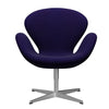  Swan Lounge Chair saténová kartáčovaná hliník/Divina Violet Dark (692)