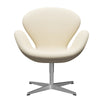  Swan Lounge Chair Satin Brushed Aluminium/Divina White