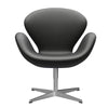  Swan Lounge Chair satén kartáčovaný hliník/základní černá