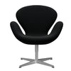  Swan Lounge Chair Satin Brushed Aluminium/Fame Black