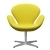  Swan Lounge Chair Satin Brushed Aluminium/Fame Yellow