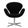  Swan Lounge Chair Satin Brushed Aluminium/Hallingdal Black