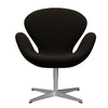  Swan Lounge Chair Satin Brushed Aluminium/Hallingdal Dark Brown