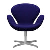  Swan Lounge Chair satén kartáčovaný hliník/Hallingdal Violet Dark