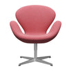  Swan Lounge Chair saténově kartáčovaný hliník/Rime Light Red/White