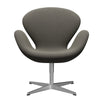  Swan Lounge Chair Satin Brushed Aluminium/Rims Dark Grey/Beige