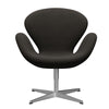  Swan Lounge Chair Satin Brushed Aluminium/Steelcut Brown