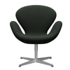  Swan Lounge Chair Satin Brushed Aluminium/Steelcut Dark Army Green