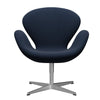  Swan Lounge Chair satén kartáčovaný hliník/Steelcut Ocean Blue Dark