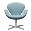  Swan Lounge Chair satén kartáčovaný hliník/Steelcut Pastel Blue