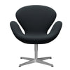  Swan Lounge Chair satén kartáčovaný hliník/Steelcut Trio Black