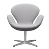  Swan Lounge Chair satén kartáčovaný hliník/Steelcut Trio White & Light Grey