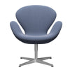  Swan Lounge Chair satén kartáčovaný hliník/Steelcut Trio White/Blue