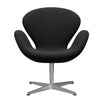  Swan Lounge Chair saténová kartáčovaná hliník/Sunniva Black (683)