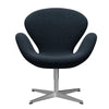  Swan Lounge Chair Satin Brushed Aluminium/Sunniva Black/Navy