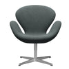  Swan Lounge Chair saténová kartáčovaná hliník/Sunniva Steel Grey