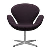  Swan Lounge Chair Satin Brushed Aluminium/Tonus Aubergine