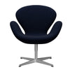  Swan Lounge Chair Sating Brushed Aluminium/Hallingdal Royal Blue