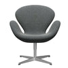  Swan Lounge Chair Satingbrushed Aluminium/Hallingdal White/Brown