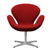  Swan Lounge Chair Silver Grey/Divina Melange Deep Red