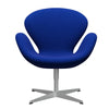  Swan Lounge Chair Silver Grey/Divina Melange Electric Blue