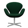  Swan Lounge Chair Silver Grey/Hallingdal Bottle Green