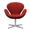  Swan Lounge Chair Silver Grey/Rime Light Red/Dark Red