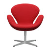  Swan Lounge Chair Silver Grey/Steelcut Neon Red