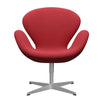  Swan Lounge Chair Silver Grey/Steelcut trio Red