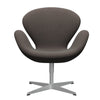  Swan Lounge Chair Silver Grey/Steelcut trio červená/světle hnědá