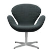  Swan Lounge Chair Silver Grey/Sunniva Black/Light Blue