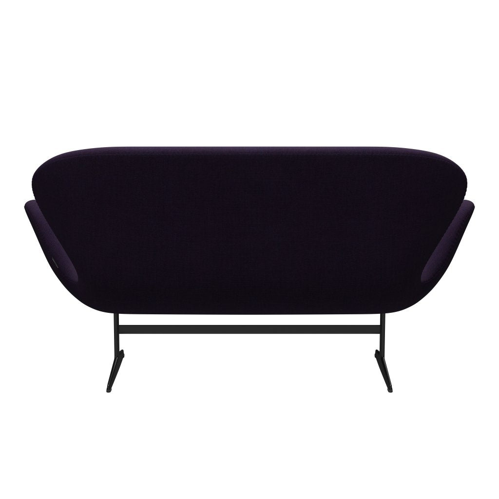 [product_category]-Fritz Hansen Swan Sofa 2 Seater, Black Lacquered/Canvas Navy Blue-Fritz Hansen-3321-CA0684-BLLA-FRI-4